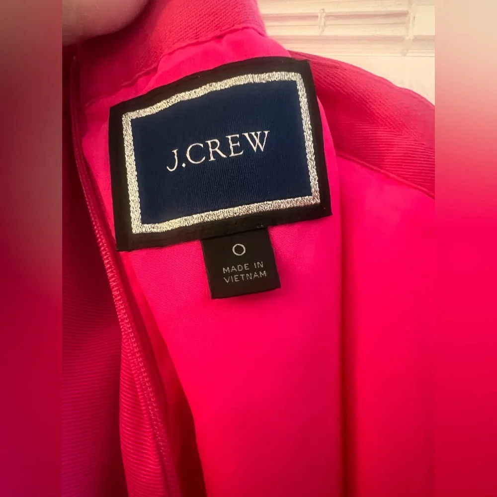 J. Crew Long Midi Pencil Skirt Faille Neon Fuchsia Hot Pink Preppy Modern Chic